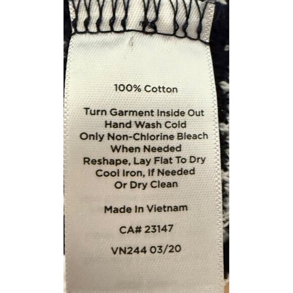 Talbots Navy & White Striped Knit Button‑Shoulder Dress LG Nautical, French Chic - Picture 6 of 6